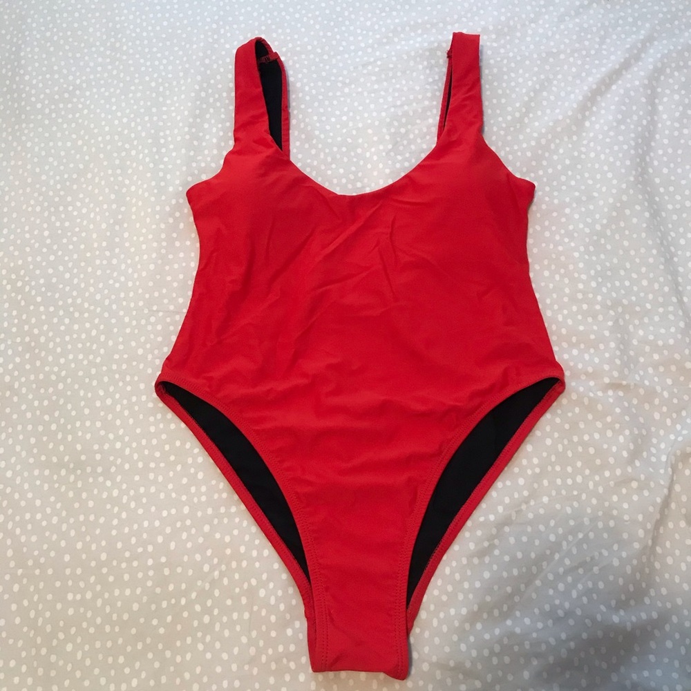 Red One Piece Swim Suit